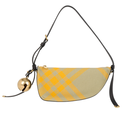 Mini Shield, &pound;450, Handbags, Yellow, Canvas/Leather, Front view